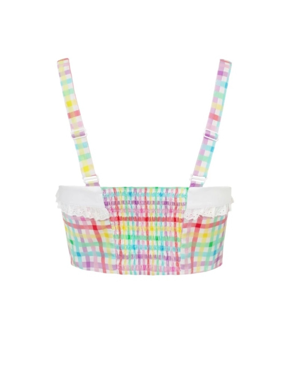 Rainbow Pastel Plaid Crop Top - Picture 6 of 6